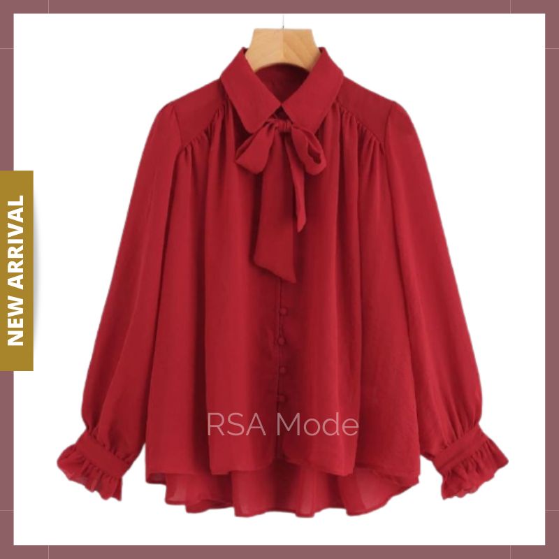 Baju Atasan Blouse Wanita Muslim Busui Korean Style Polos Basic S, M, L, XL, XXL, XXXL, 4L, 5L, LD 90, 94, 98, 104, 110, 120, 130, 140 Jumbo Bigsize Sizeplus-1