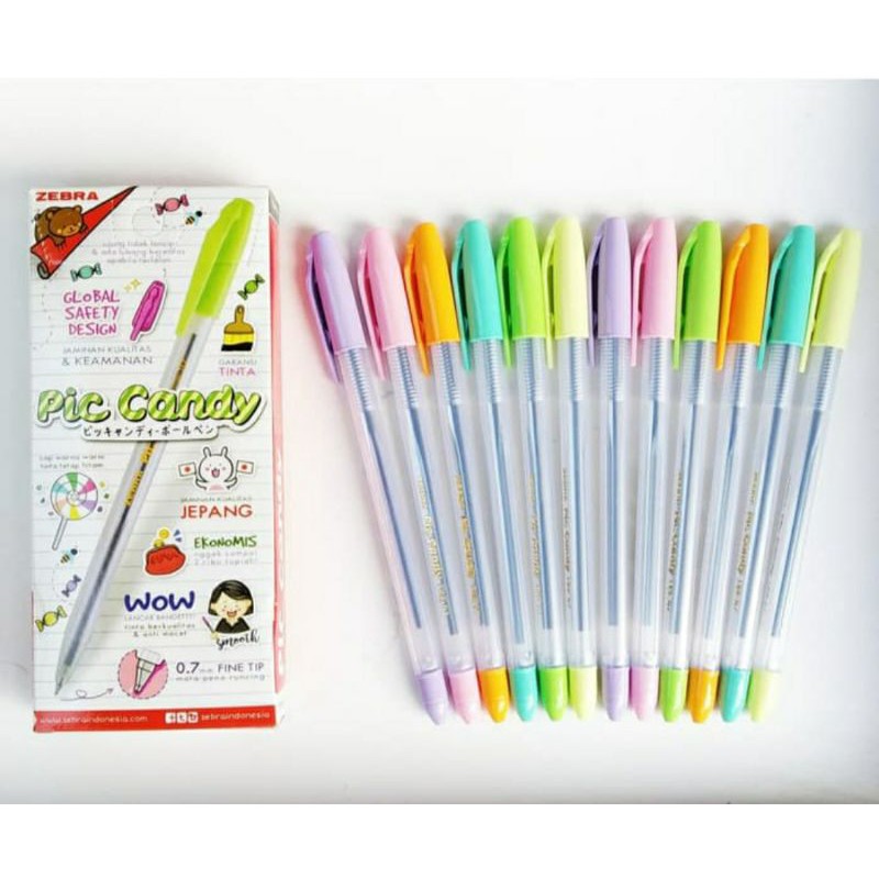 Pen / Pulpen Zebra Pic Candy fine 0.7mm