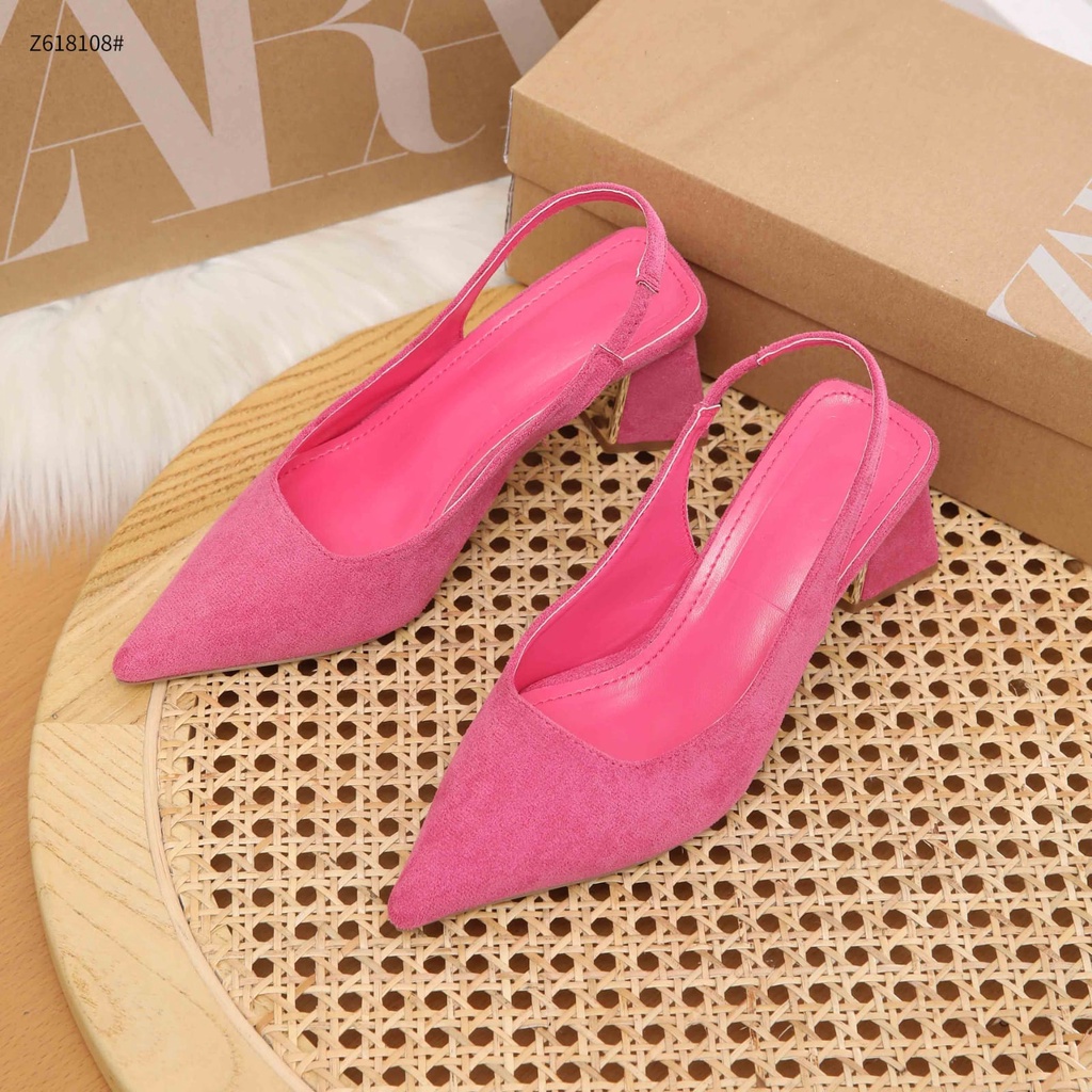 ZR Fabric Z618108 Slingback With Bludru Heels Sendals