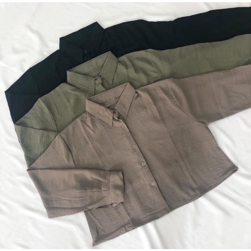 KEMEJA CROP RAYON CRINKLE