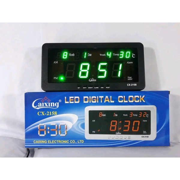 Jam Digital caixing CX 2158 Led Biru atau Hijau