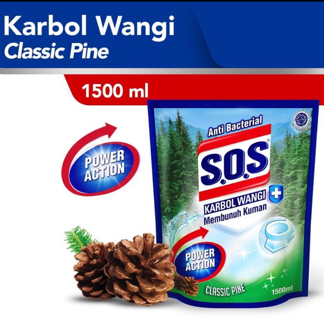 Sos Karbol Wangi Pine 1500 Ml / Pembersih Lantai Atau Wc / Anti Bacterial