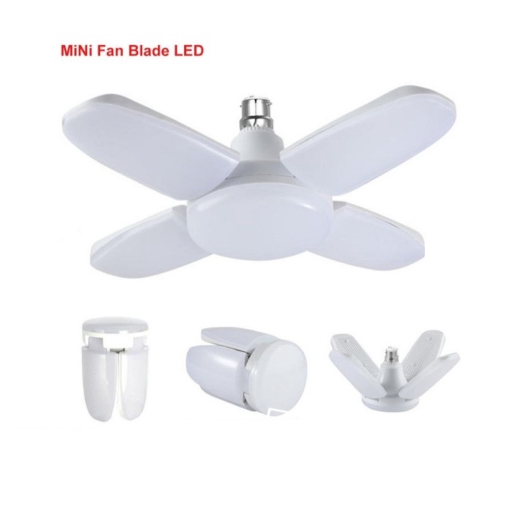 arangunik2021-Lampu 4 Baling Mini Fan Blade Led Light Bulb Lampu Bohlam 28 Watt