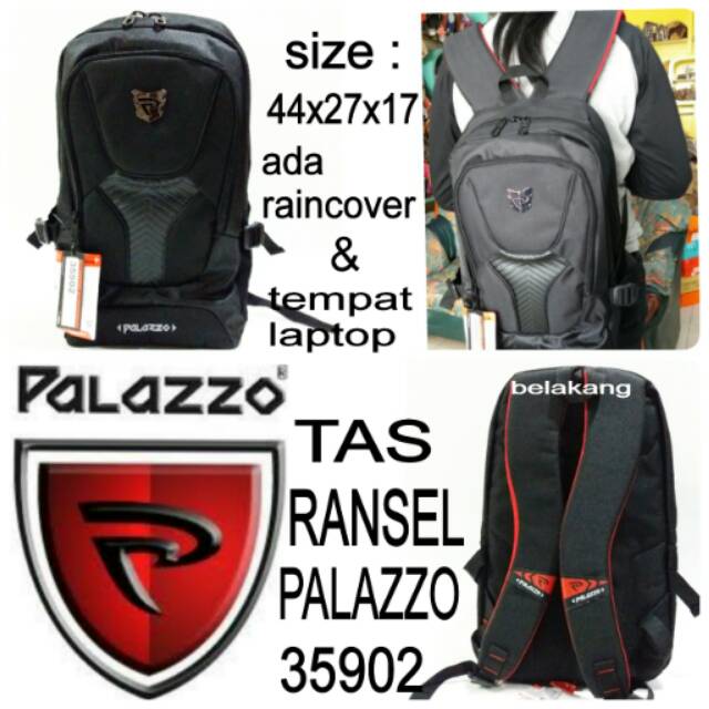 Tas ransel palazzo murah 35902 tas sekolah hitam backpack murah