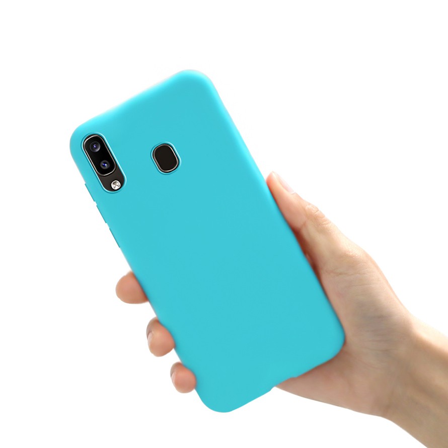 Silicone Soft Case Samsung Galaxy A10 A20 A30 A50 A70 M10 M20 M30 M30S A30S A50S A70S-Light Blue