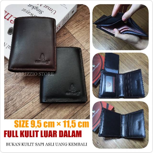 dompet pria berdiri full kulit sapi