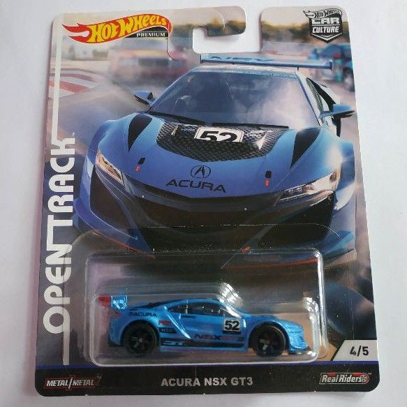 hotwheels hot wheels open track acura nsx gt3 biru
