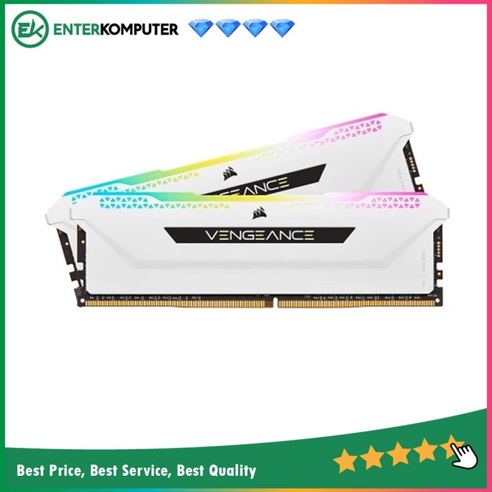 Corsair DDR4 Vengeance RGB Pro SL PC28800 32GB (2X16GB) - White