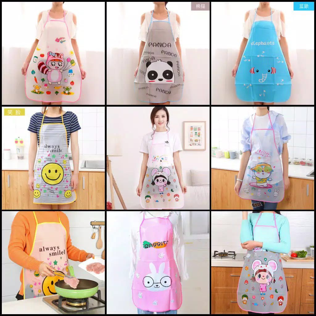 ~ PIYOSHI08 ~ Celemek Masak Apron Dapur Pelindung Pakaian Motif Karakter Lucu Murah PD71