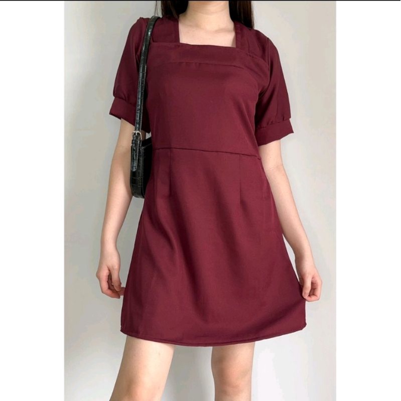 Ken-301 Dress Pesta Elegan Dress Formal Mini Dress Korea Look Bodycon Dress Kondangan Free Tali Pinggang