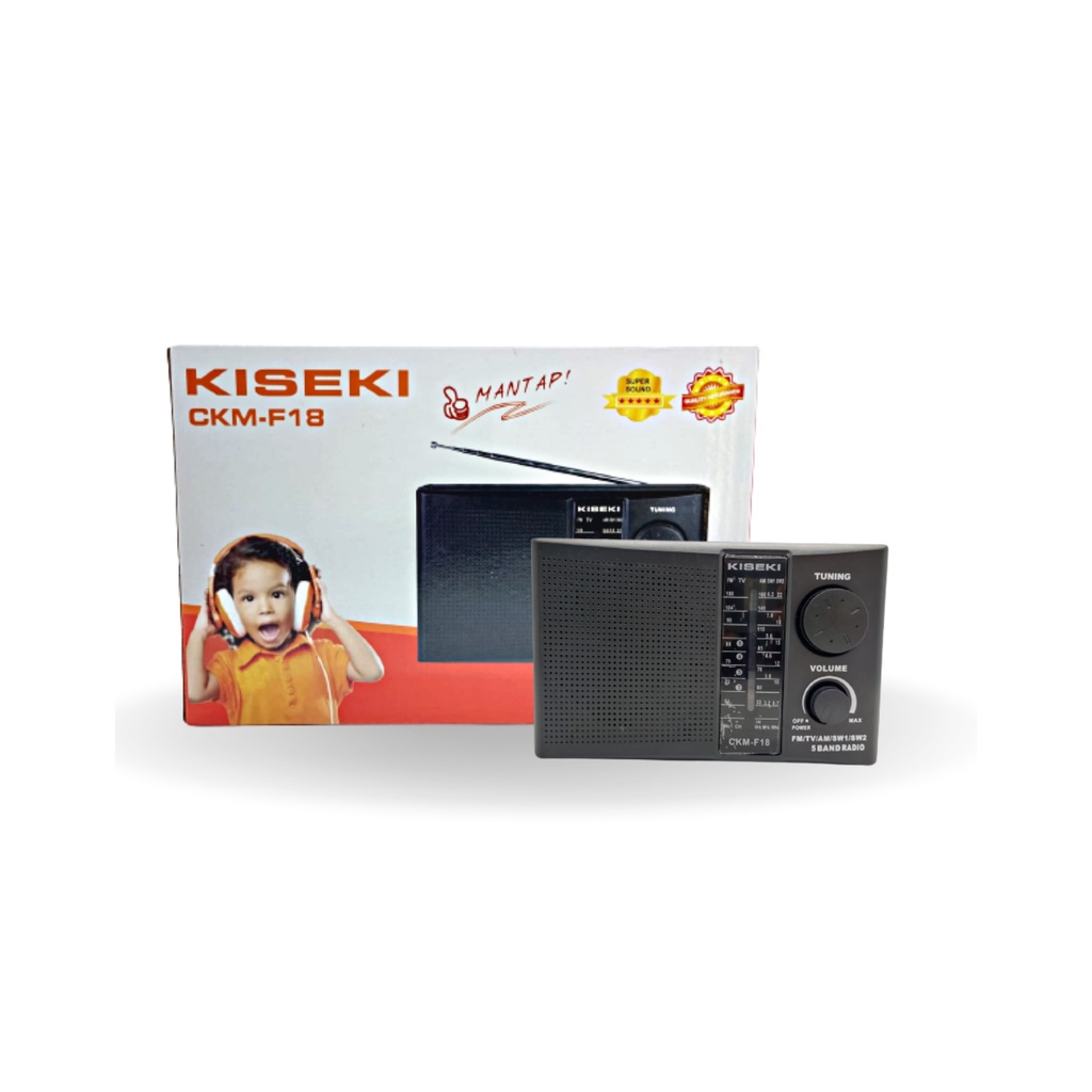 Kiseki Radio Portable Jadul 3 Band Fm - Am -Sw Ac/Dc Ckm-F18 Antik