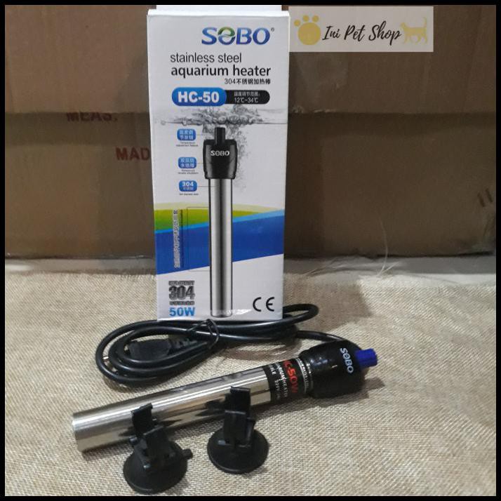 Sobo Hc 50 Stainlless Steel Aquarium Heater 50Watt