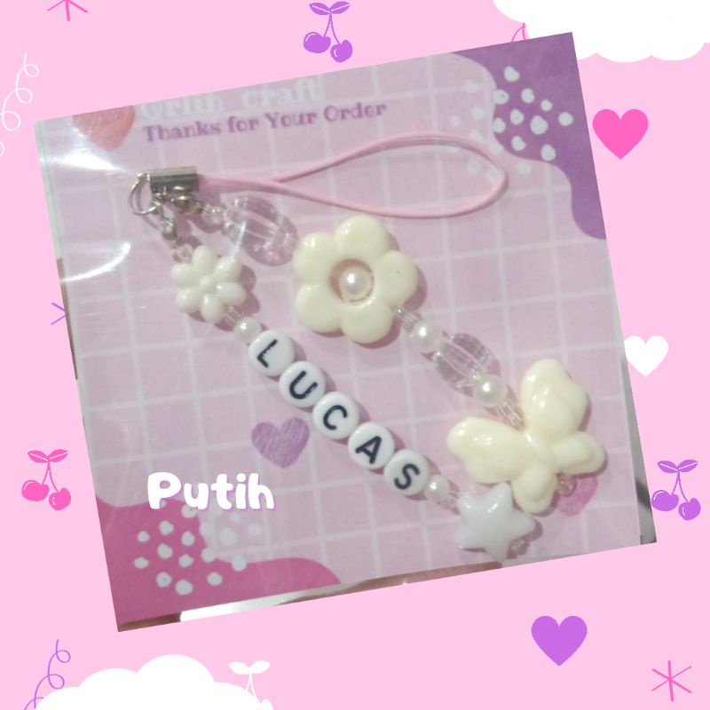 Phone Strap Custom/Gantungan Kunci / Gantungan HP / Keychain Kpop Beads Charm