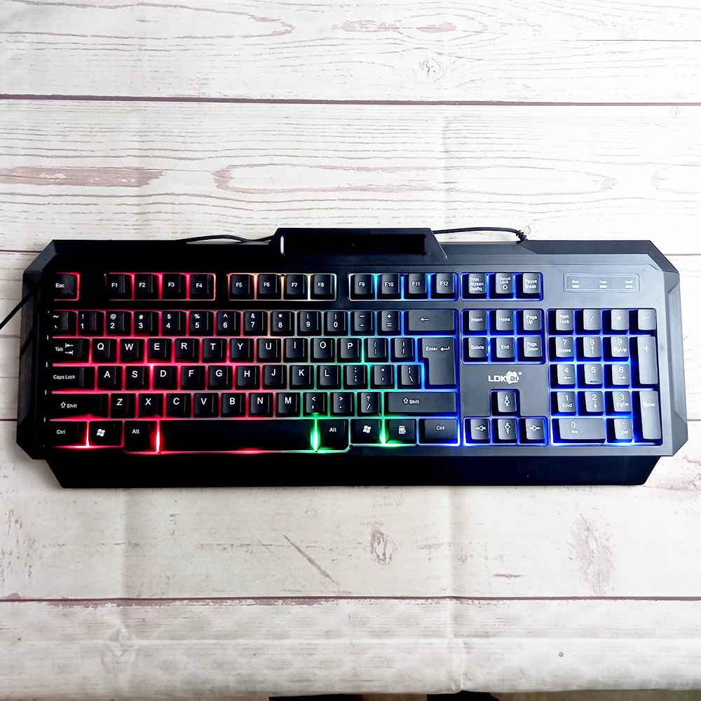 LDKAI Gaming Keyboard LED with Mouse - 829 - Black