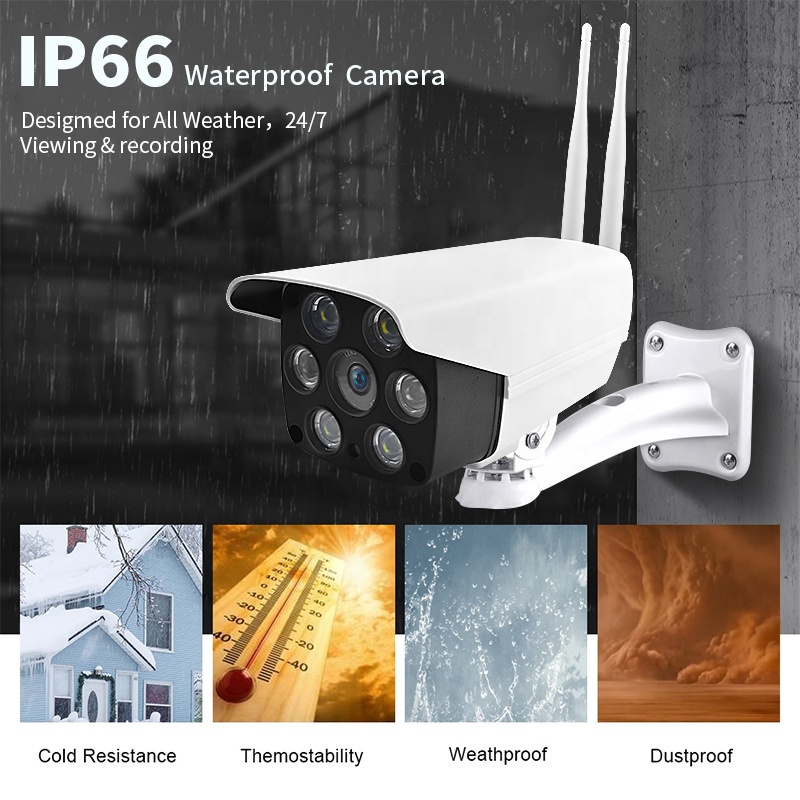 IP Outdoor V380 Color Fu / Ip Kamera 1080P CCTV Outdoor wifi Wireless 8MP