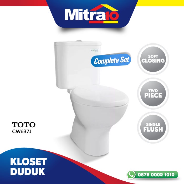 Jual Toto Set Kloset Duduk CW637J Single Flush | Shopee Indonesia