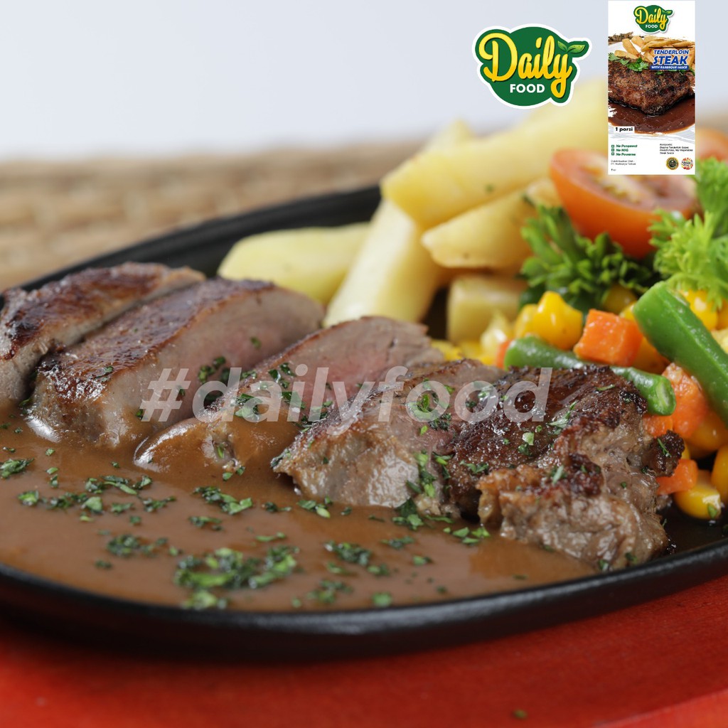 BEEF STEAK TENDERLOIN FROZEN IMPORT DENGAN SAUS BARBEQUE - TANPA PENGAWET DAN MSG