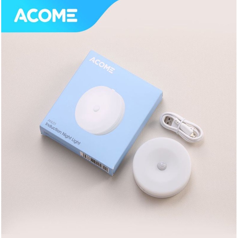 ACOME Induction Night Light Garansi Resmi 1 tahun ANL01 White