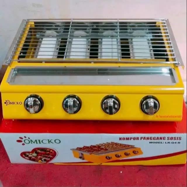 KOMPOR PEMANGGANG GAS 4 TUNGKU KOMPOR ALAT PEMANGGANG SOSIS IKAN BAKAR SATE DAGING A21