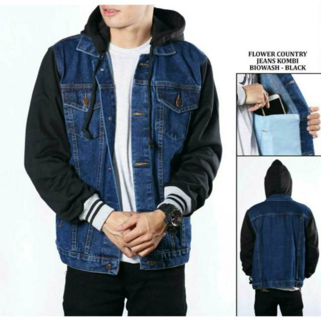 Jaket Jeans Denim Hoodie Boy Pria Jaket Jeans Si Boy Jaket Pria