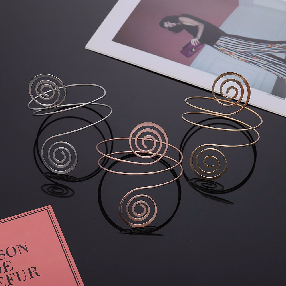 Gelang Lengan Atas Model Spiral Gaya Punk Untuk Wanita