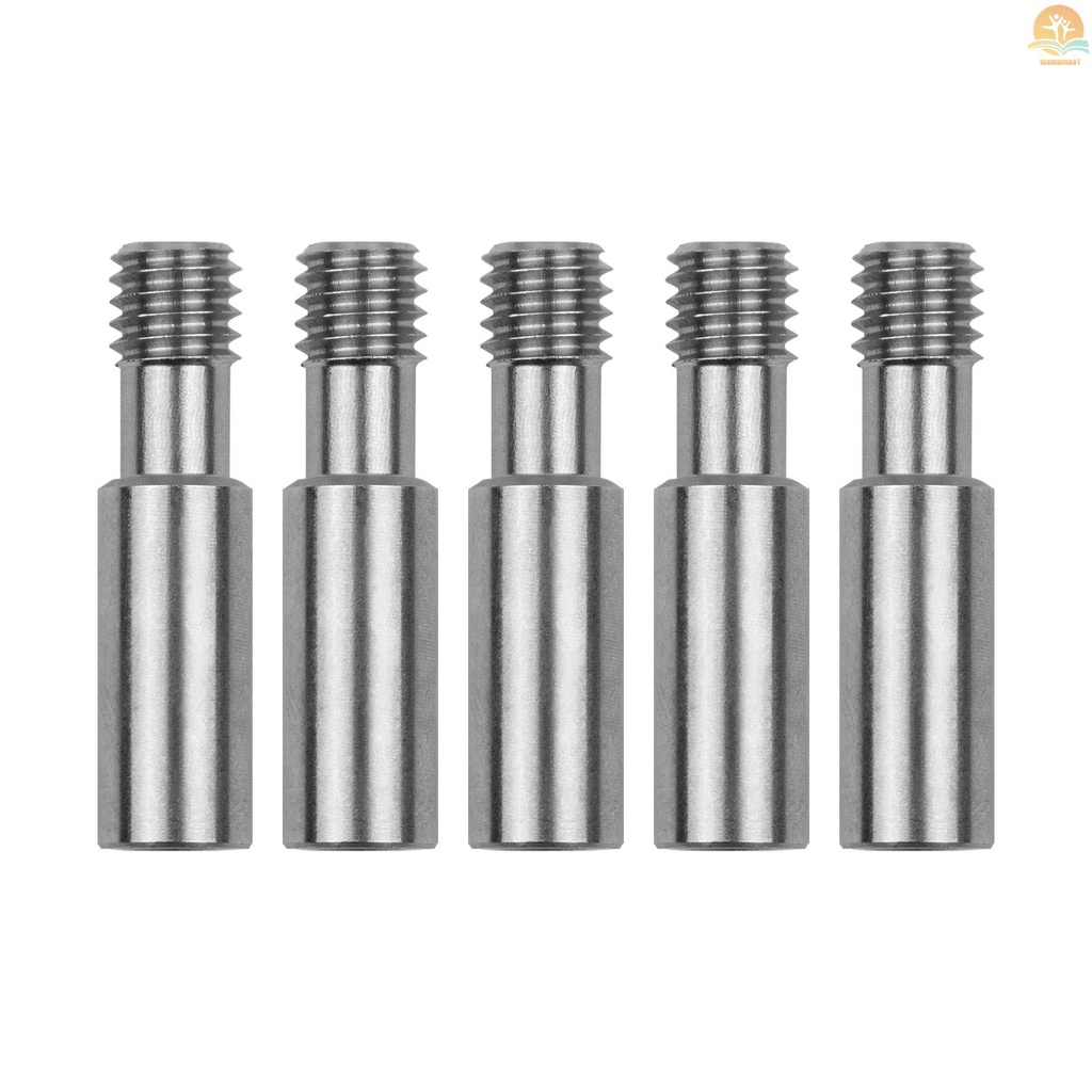 5pcs All-Metal Heatbreak Throat MK8 Extruder Throat Tube M6 Screw 26mm Length Compatible with CR-10/Ender Series 3D Printer Hotend