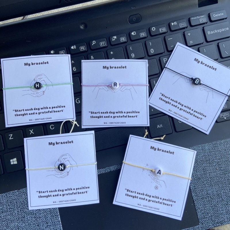 Gelang serut custom inisial nama | Gelang serut huruf | Gelang serut | Gelang serut tali | Gelang al