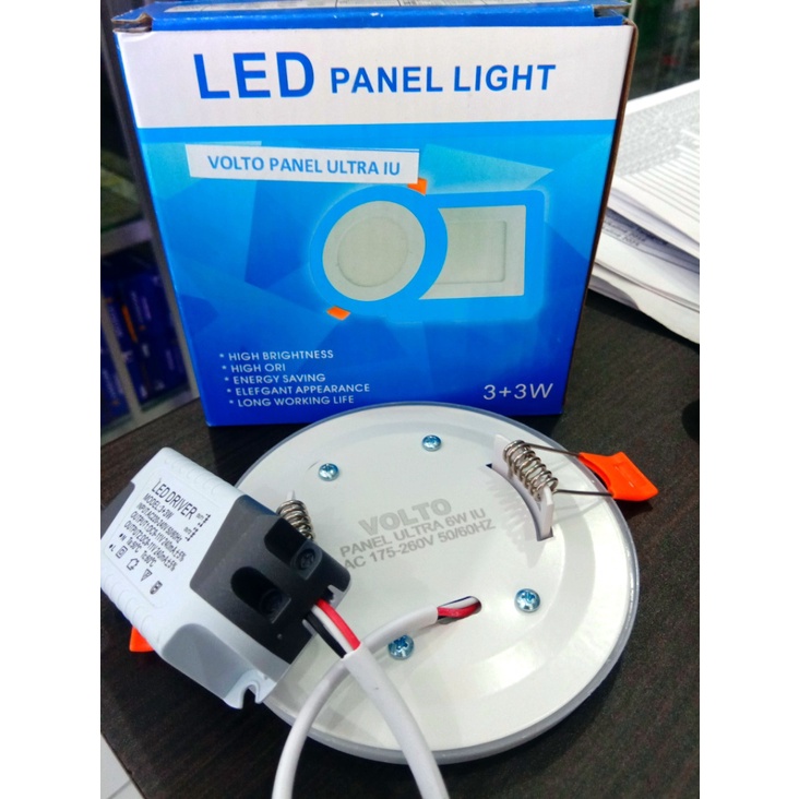 DOWNLIGHT LED PANEL VOLTO 3+3W PUTIH-UNGU