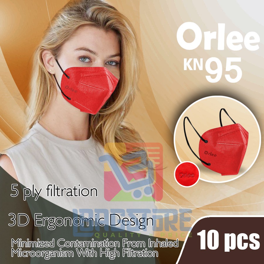 Masker KN95 KN 95 5ply 5 ply Lapis Orlee Merah Hitam Orange isi 10 pcs