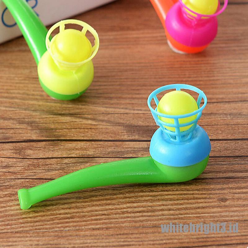 (white3) 3pcs Mainan Pipa Tiup Bola Melayang Ajaib Untuk Hadiah Anak
