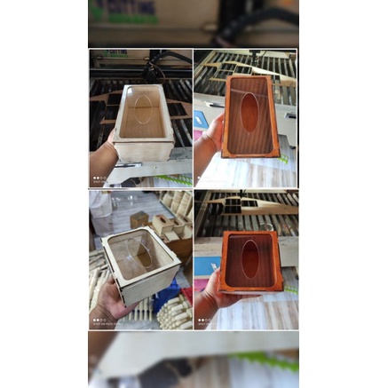 Kotak Tisu / Tempat Tisu Kayu Triplek + Akrilik / Box Tissue Triplek + Akrilik