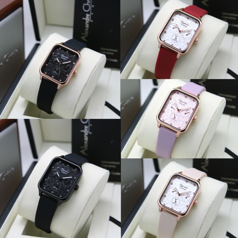 [ BEST SELLER ✔ ] JAM TANGAN WANITA ALEXANDRE CHRISTIE AC2A04 / AC 2A04 RUBBER ORIGINAL GARANSI RESM