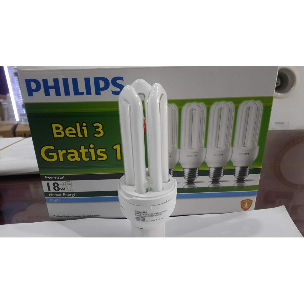 Lampu Philips Essential beli 3 gratis 1 18watt | philips multipack | philips beli 3 gratis 1