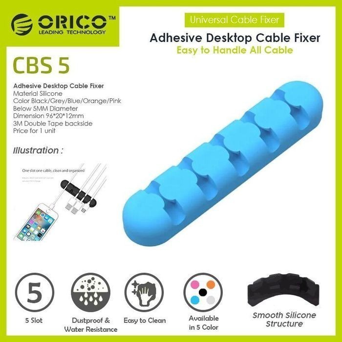 Orico CBS5 ORICO USB Desktop Cable Manager - Silicone Cord Holder Clip