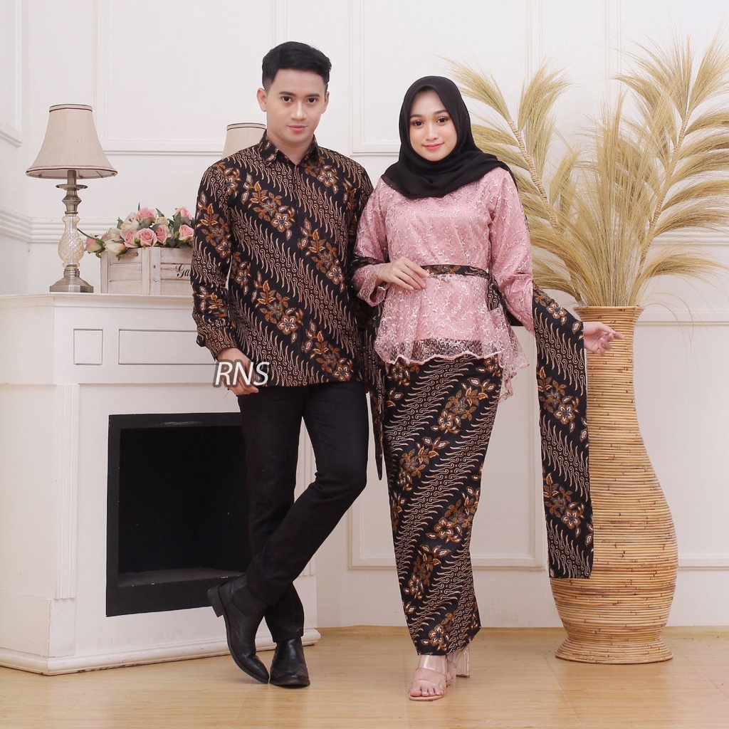 KHANSABATIK [ADA JUMBO] TERMURAH! JAWA 1 BATIK KEBAYA TERBARU COUPLE PASANGAN  BROKAT MODERN Tunangan Lamaran