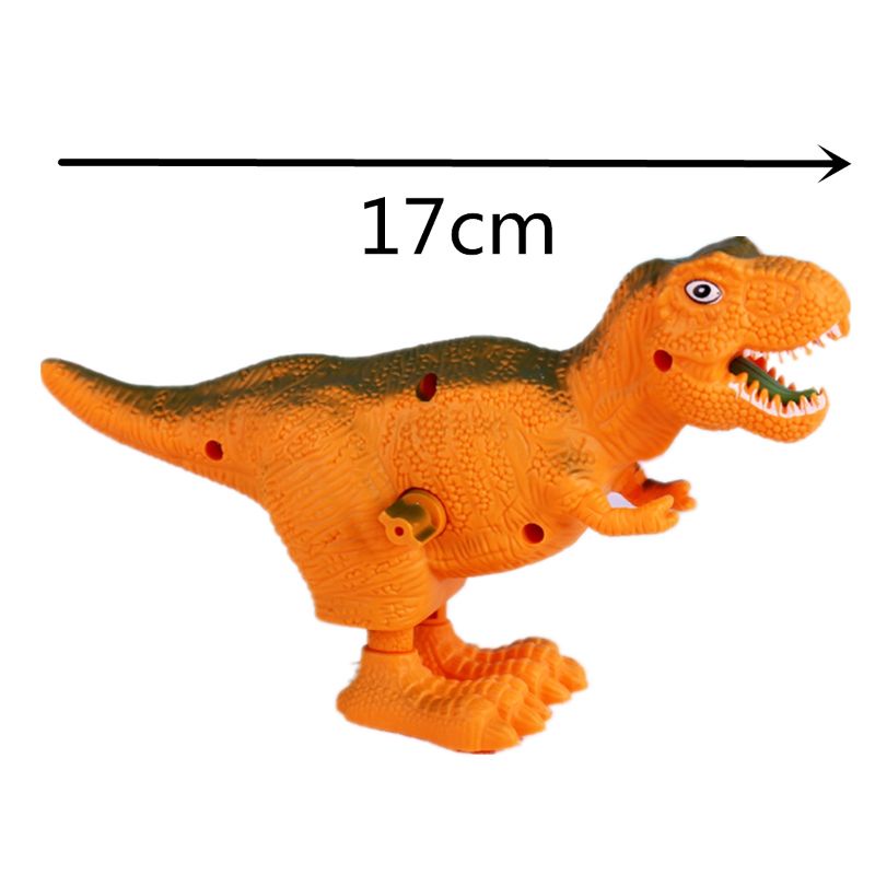 Mary 7 ''Mainan Windup Plastik Dino Clock Gear Mini Desktop Toy Figure Topper Kue Dekorasi