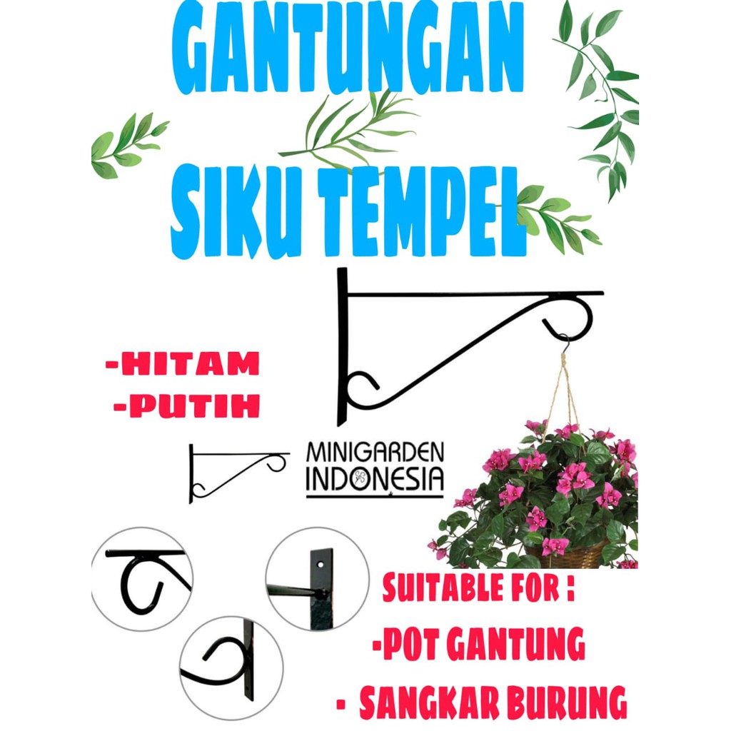 GANTUNGAN SIKU TEMPEL gantungan pot gantung bunga hias gantungan sangkar burung