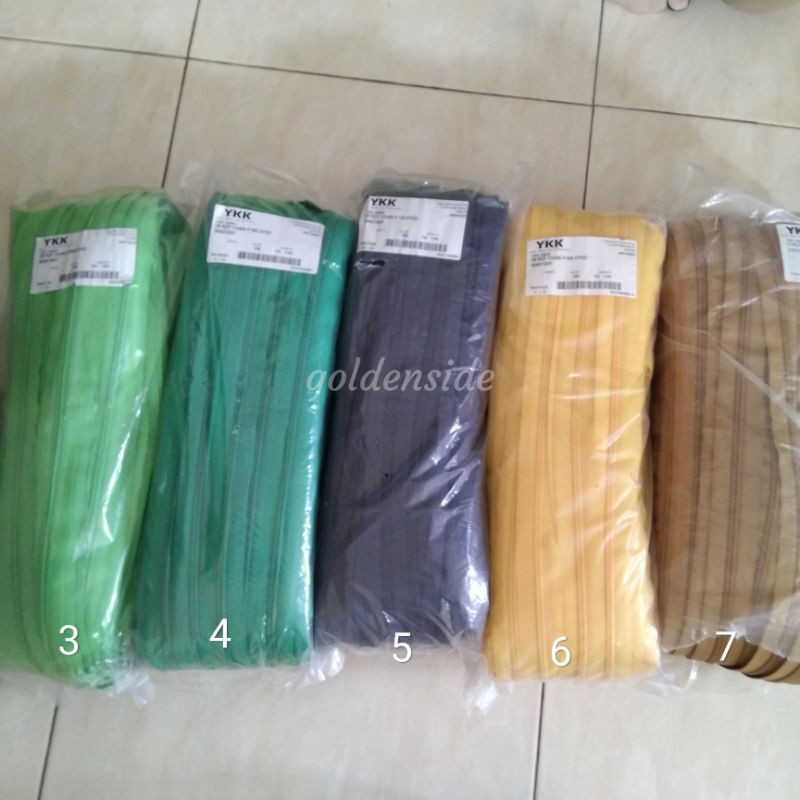 Resleting / Risleting YKK meteran warna warni no 5 tanpa kepala