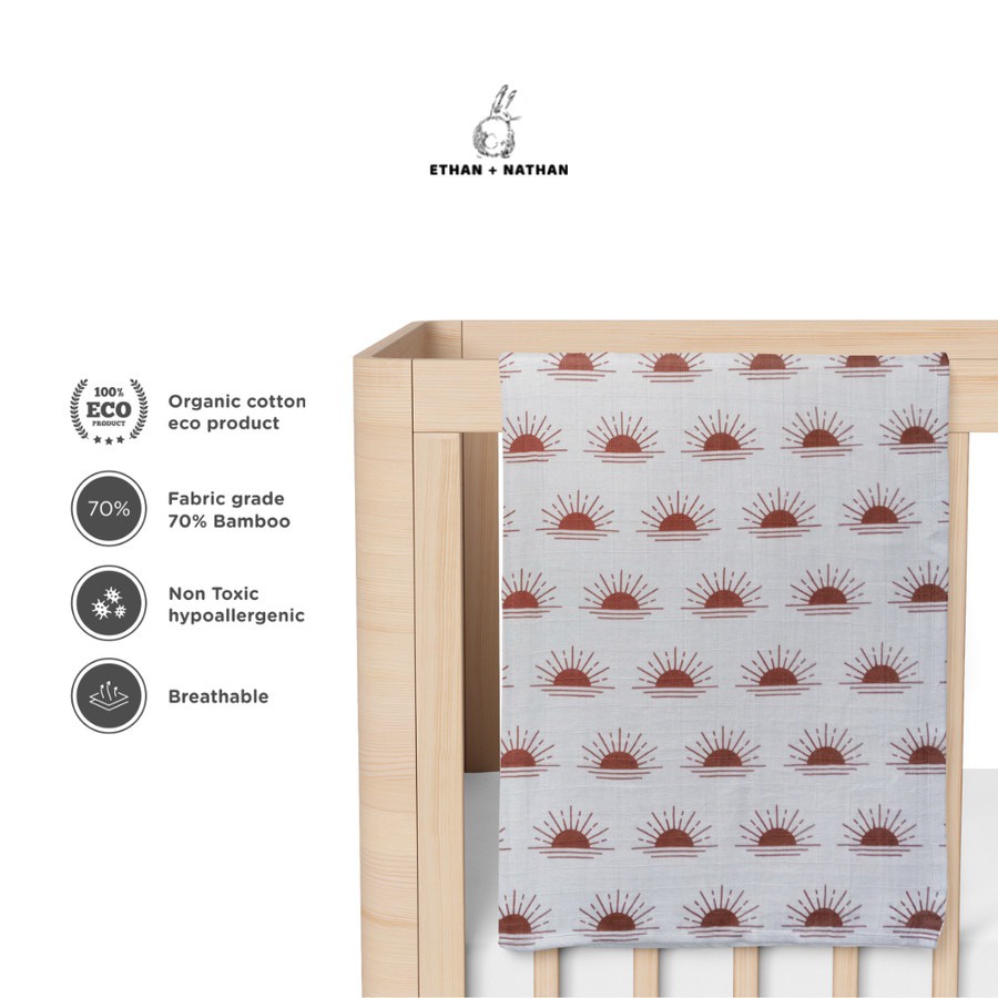 Ethan + Nathan - Baby Swaddle Blanket Pattern Sunrise