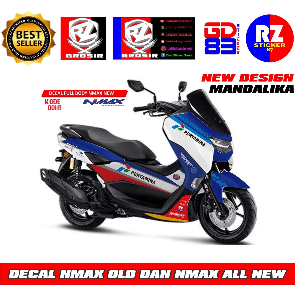 Sticker decal yamaha nmax old 2015-2019 & all new yamaha nmax 2021 fullbody mandalika