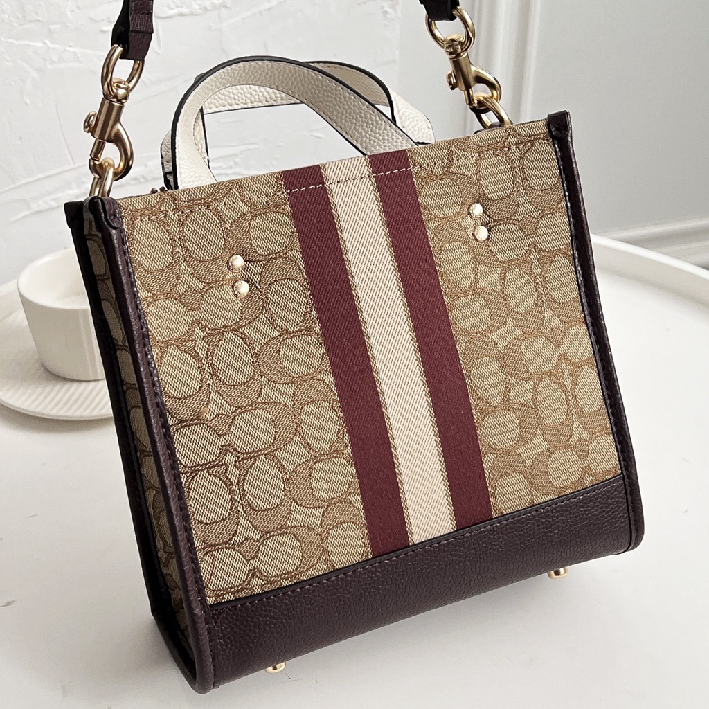（grab）8406 coach Dempsey Mini Canvas Field Tote 22 Vertical Small Tote Shopping Bag