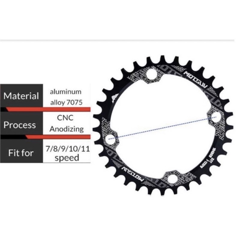 Chairing Narrow wide MOTSUV Round 32T 34T 36T 38T BCD 104 Aluminium