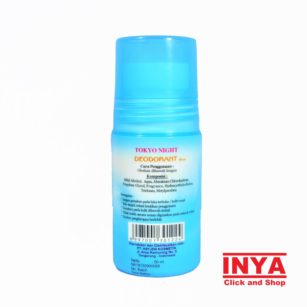 TOKYO NIGHT BLUE DEODORANT ROLL ON 50ml - Biru