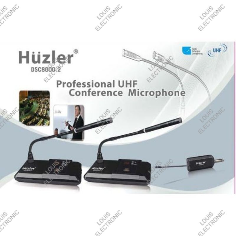 Mic Microphone Wireless Podium Conference Huzler DSC8000-2 DSC8000 Mic Meja ( 2 Pcs ) ORIGINAL