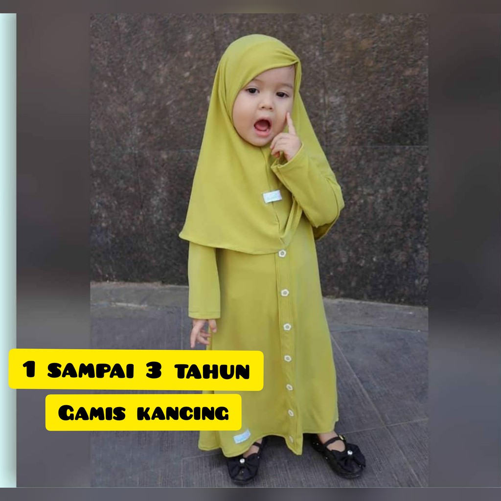 gamis anak / GAMIS KANCING / gamis bayi / baby &amp; kids / hijab / PUSAT JILBAB CICALENGKA
