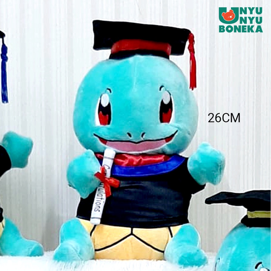 boneka toga wisuda squirtle animal graduation souvenir pokemon