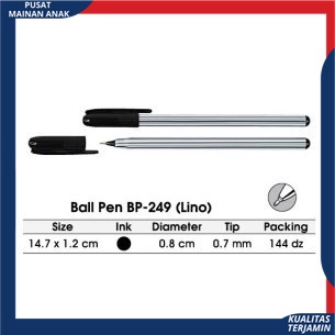 ( PROMO ) Pen Ballpoint Lino JOYKO BP-249 Pulpen Lino / Pena 0,7 Hitam / Biru 1pcs Termurah GROSIR