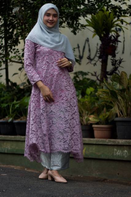 Set baju kurung brokat sigadis lavender