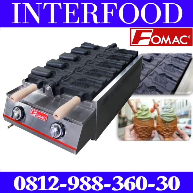 Mesin Cetak Taiyaki Gas / Fish Waffle Fwb-G1101B Fomac