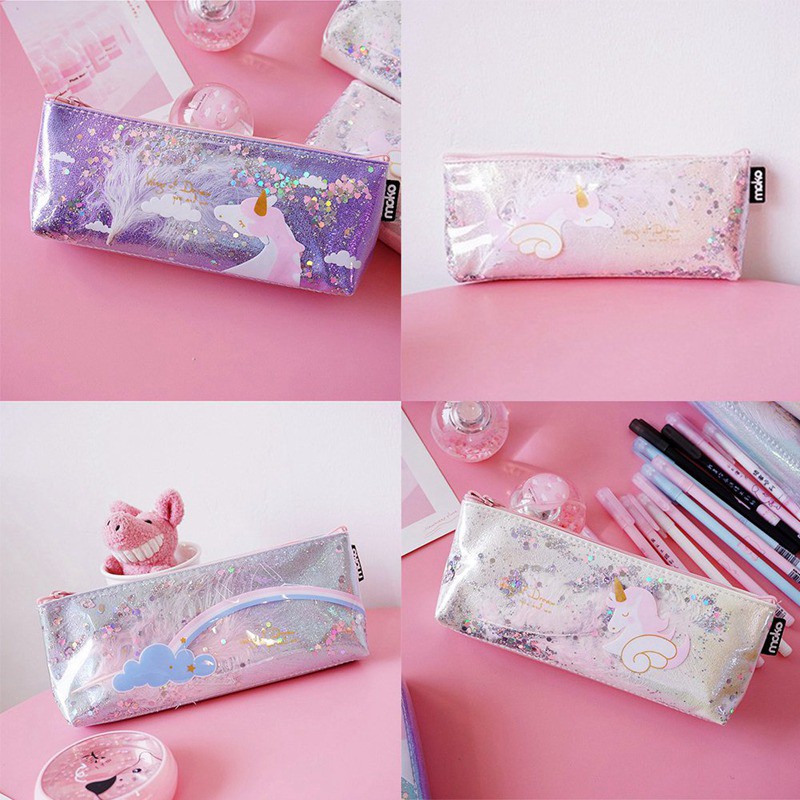 Tempat Pensil Kawaii Bentuk Unicorn untuk Hadiah